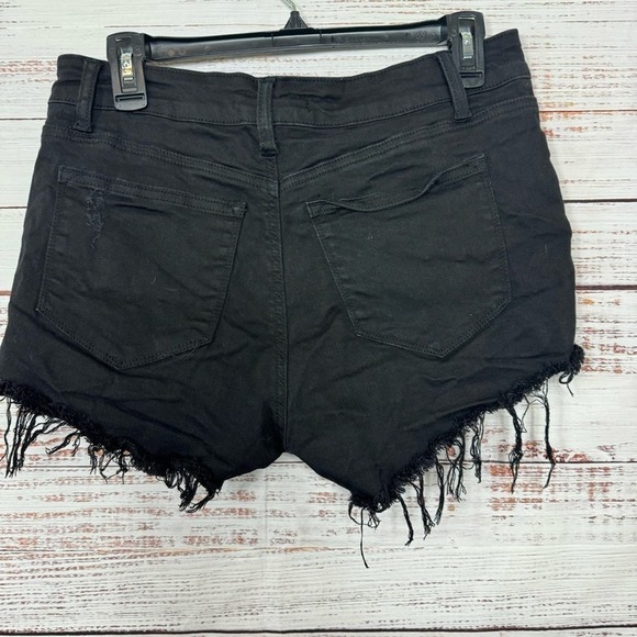 KanCan shorts cut off raw hem black ripped distressed size 11 denim shorts - Picture 3 of 5